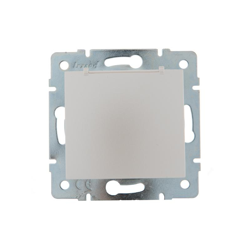 Механизм розетки 1-м СП Karina с заземл. с крышкой термопласт жемчуж./бел. перламутр. LEZARD 707-3088-123B