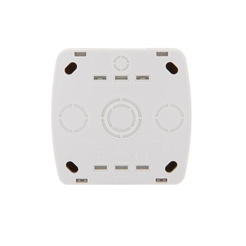 Выключатель 1-кл. ОП Демет 10А IP20 с подсветкой бел. LEZARD 711-0200-111