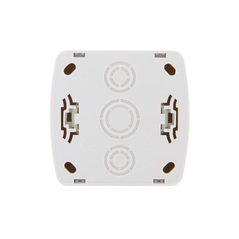 Розетка 1-м ОП Демет 16А IP20 без заземл. керамика бел. LEZARD 711-0200-121