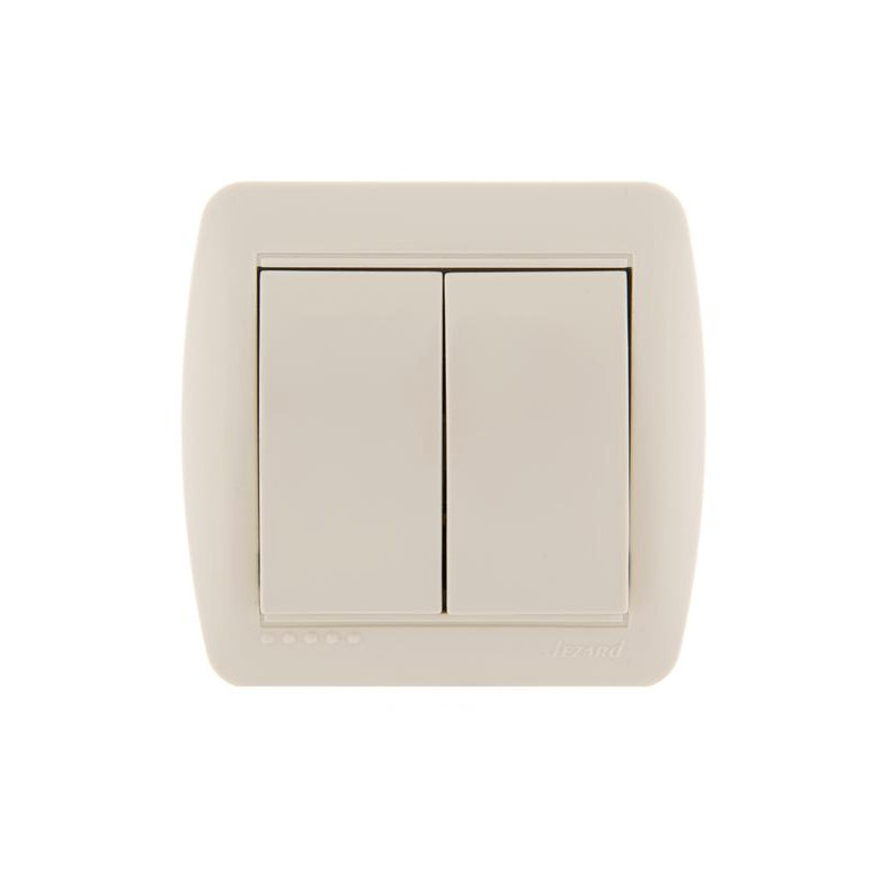 Выключатель 2-кл. ОП Демет 10А IP20 крем. LEZARD 711-0300-101