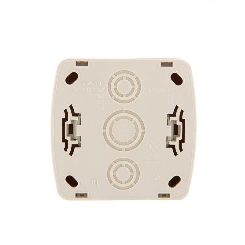 Розетка 1-м ОП Демет 16А IP20 без заземл. керамика крем. LEZARD 711-0300-121