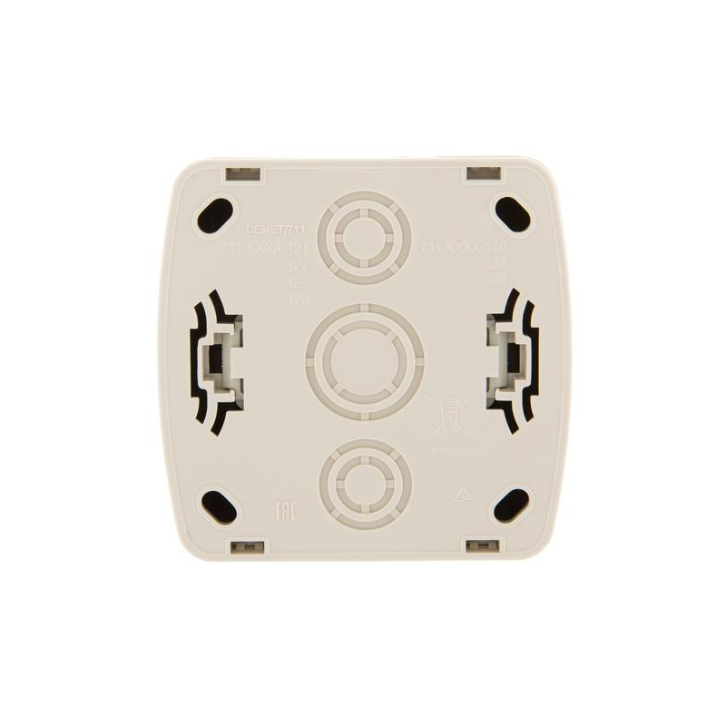 Розетка 1-м ОП Демет 16А IP20 с заземл. керамика крем. LEZARD 711-0300-122