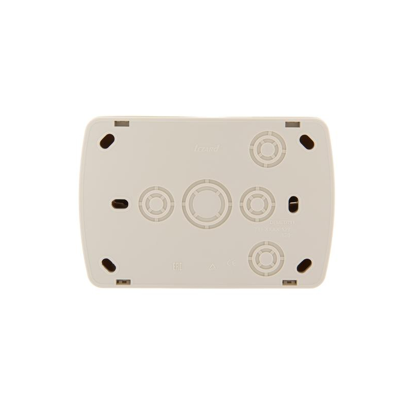 Розетка 2-м ОП Демет 16А IP20 с заземл. закрыт. корпус керамика крем. LEZARD 711-0300-127