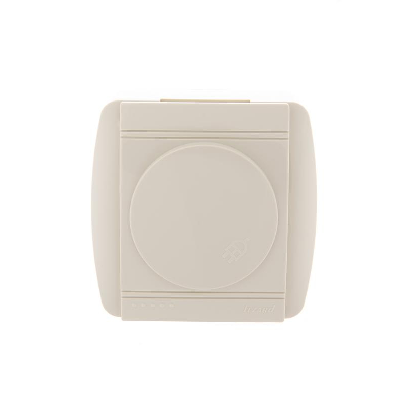 Розетка 1-м ОП Демет с защ. крышкой керам. с заземл. крем. LEZARD 711-0300-123