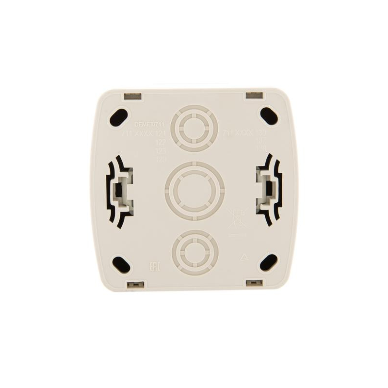 Розетка 1-м ОП Демет с защ. крышкой керам. с заземл. крем. LEZARD 711-0300-123