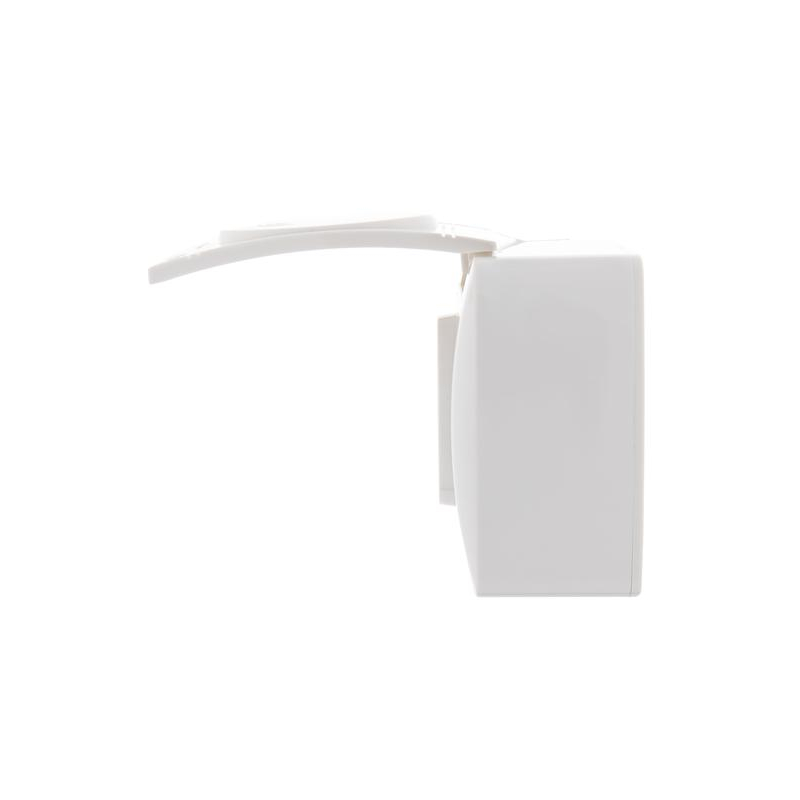 Розетка 1-м ОП Демет с защ. крышкой керам. с заземл. бел. LEZARD 711-0200-123