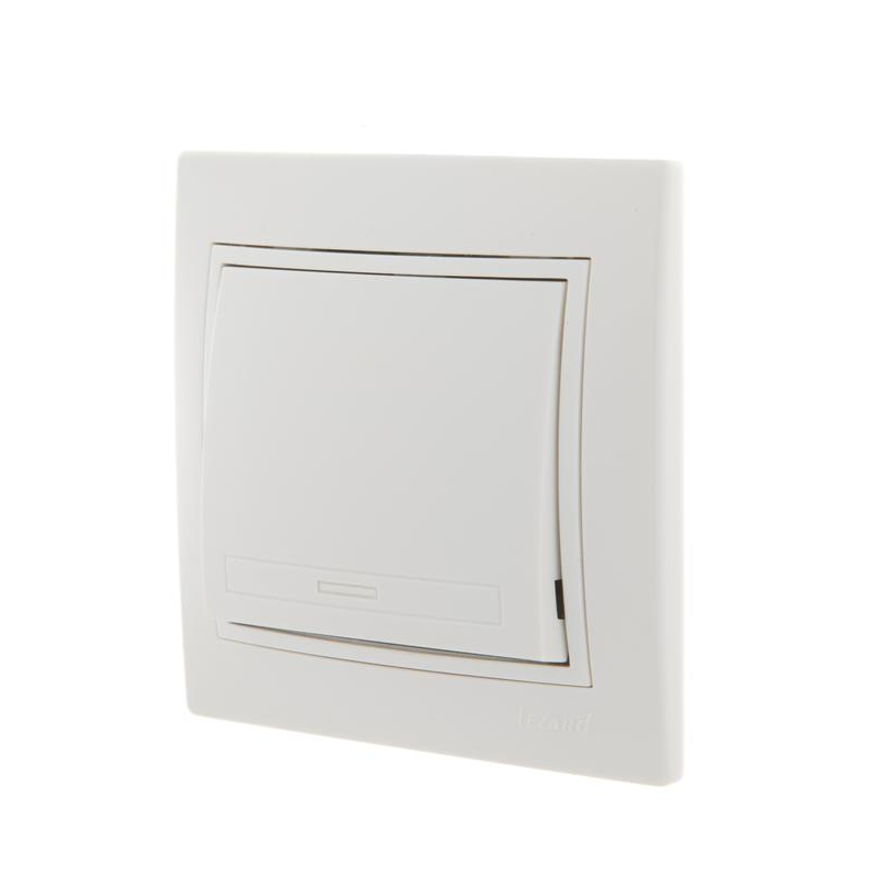 Выключатель промежуточный 1-кл. СП Мира 10А IP20 с бел.вставкой бел. LEZARD 701-0202-107