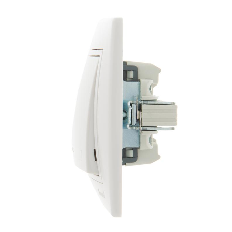 Выключатель промежуточный 1-кл. СП Мира 10А IP20 с бел.вставкой бел. LEZARD 701-0202-107