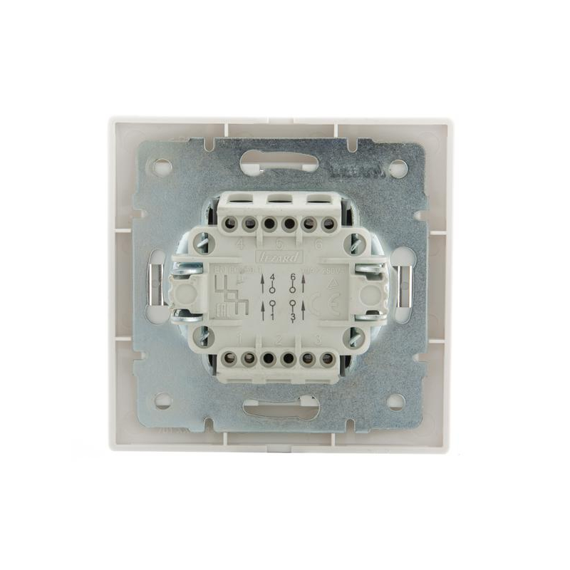 Выключатель промежуточный 1-кл. СП Мира 10А IP20 с бел.вставкой бел. LEZARD 701-0202-107