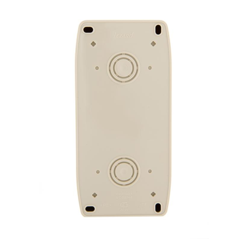 Блок ОП Ната IP20 верт. крем. (2-кл. выкл. + розетка евро с заземл. с крыш.) LEZARD 710-0300-173