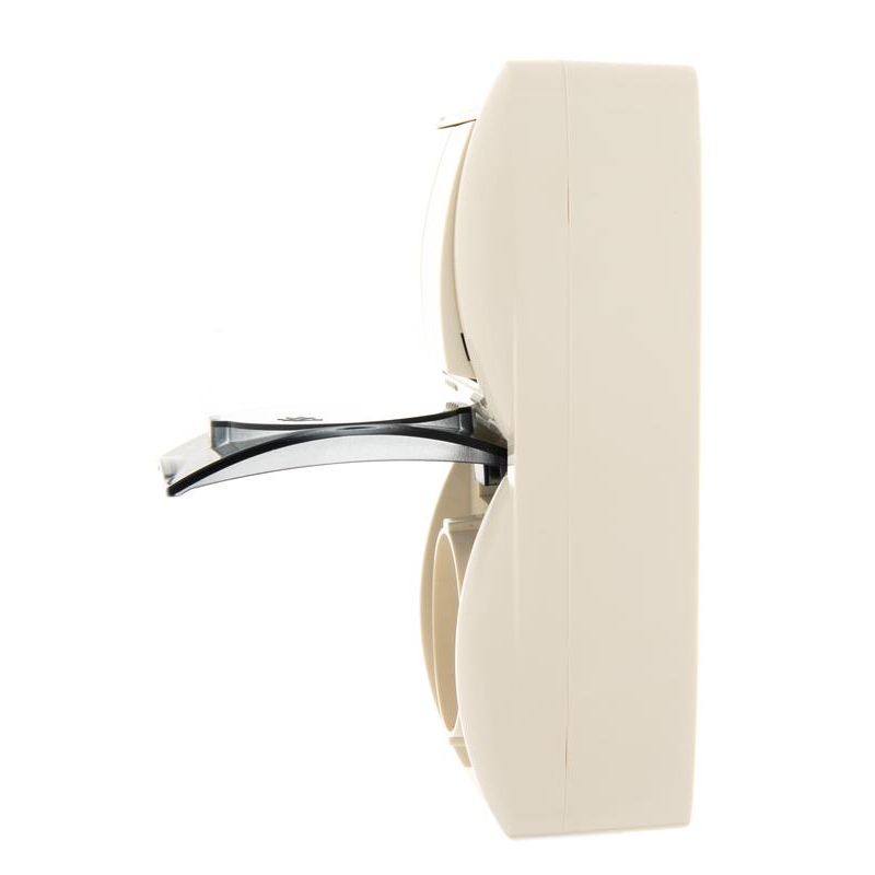 Блок ОП Ната IP20 верт. крем. (2-кл. выкл. + розетка евро с заземл. с крыш.) LEZARD 710-0300-173