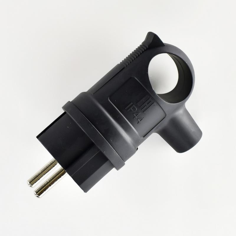 Вилка с ручкой 16А 2P+PE 220-240В каучук LEZARD 106-0400-0109/109