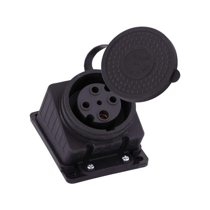 Розетка наружн. уст. 3х32А 3ф 3P+E 380В наклон. каучук LEZARD 332-0100-0202/202