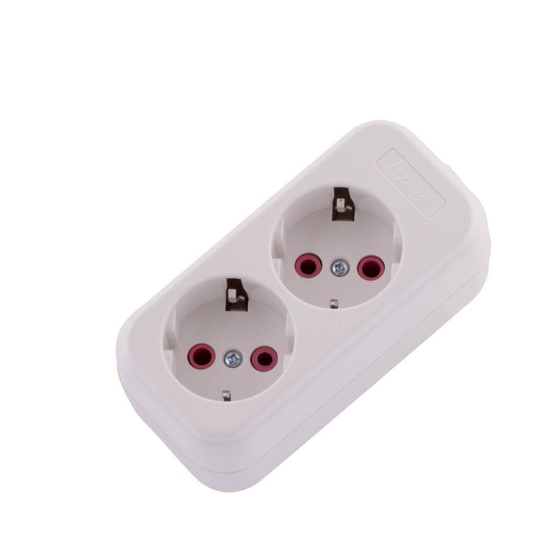 Колодка удлинителя 2-м с заземл. 16 А IP20 LEZARD 720-0200-201