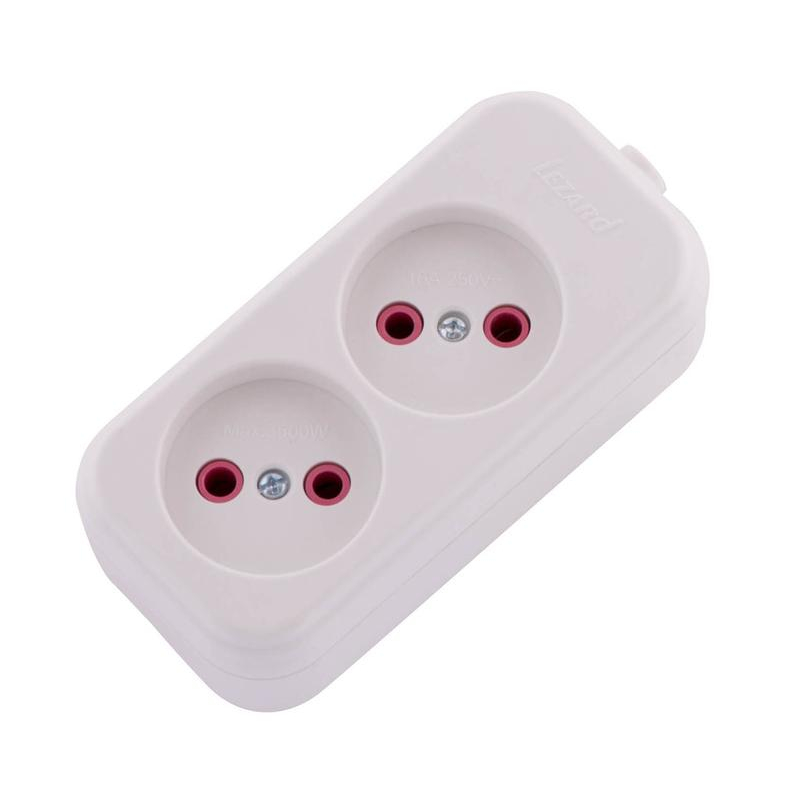 Колодка удлинителя 2-м без заземл. 16 А IP20 LEZARD 720-0200-203