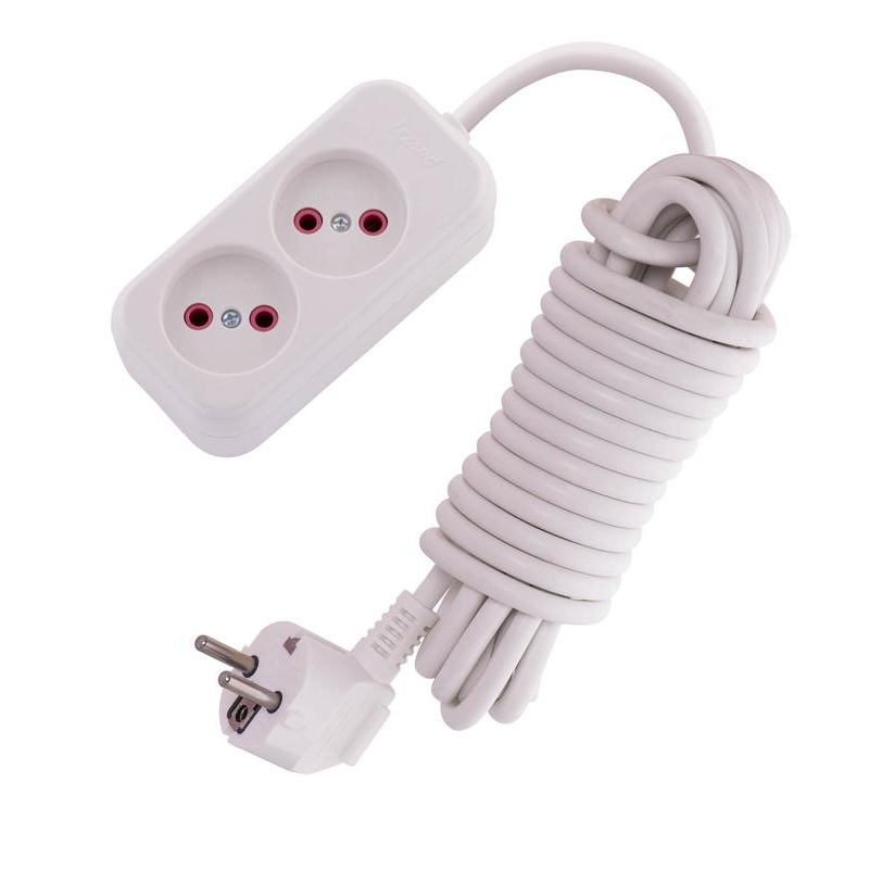 Удлинитель 2х5м без заземл. 16А IP20 с выкл. LEZARD 720-0205-203