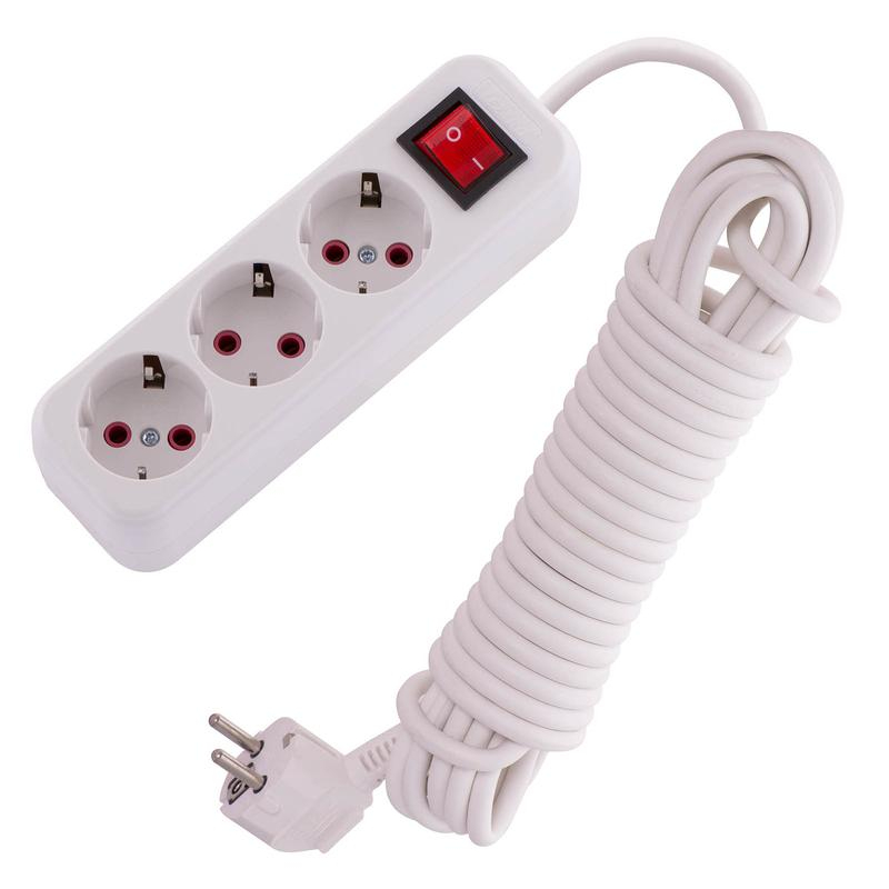 Удлинитель 3х7м с заземл. 16А IP20 с выкл. LEZARD 720-0307-302