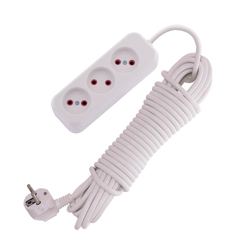 Удлинитель 3х10м без заземл. 16А IP20 LEZARD 720-0310-303
