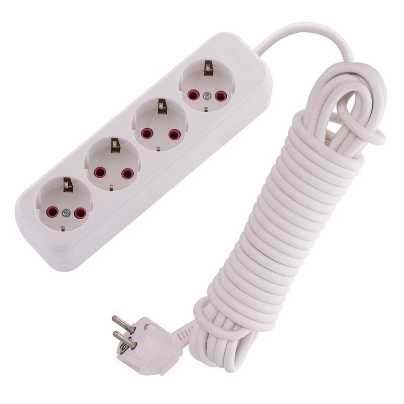 Удлинитель 4х7м с заземл. 16А IP20 LEZARD 720-0407-401