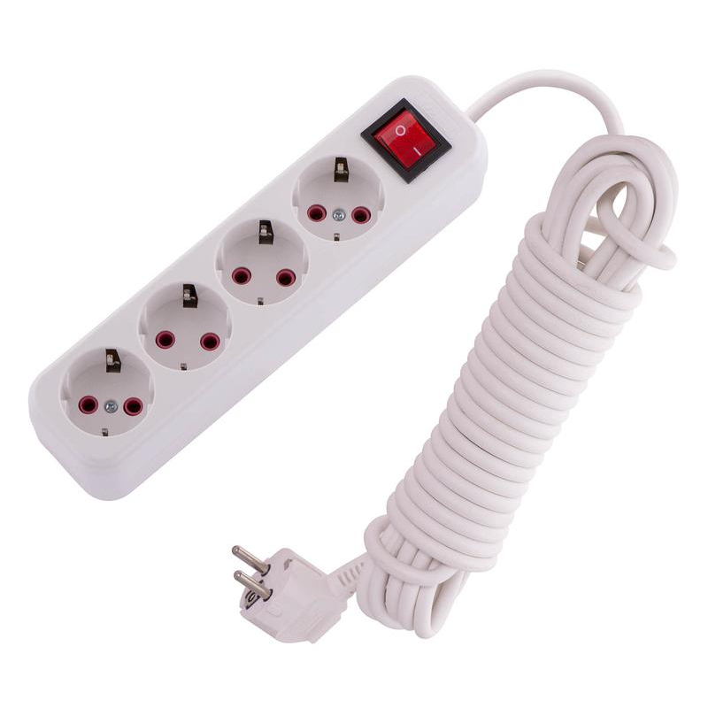 Удлинитель 4х7м с заземл. 16А IP20 с выкл. LEZARD 720-0407-402