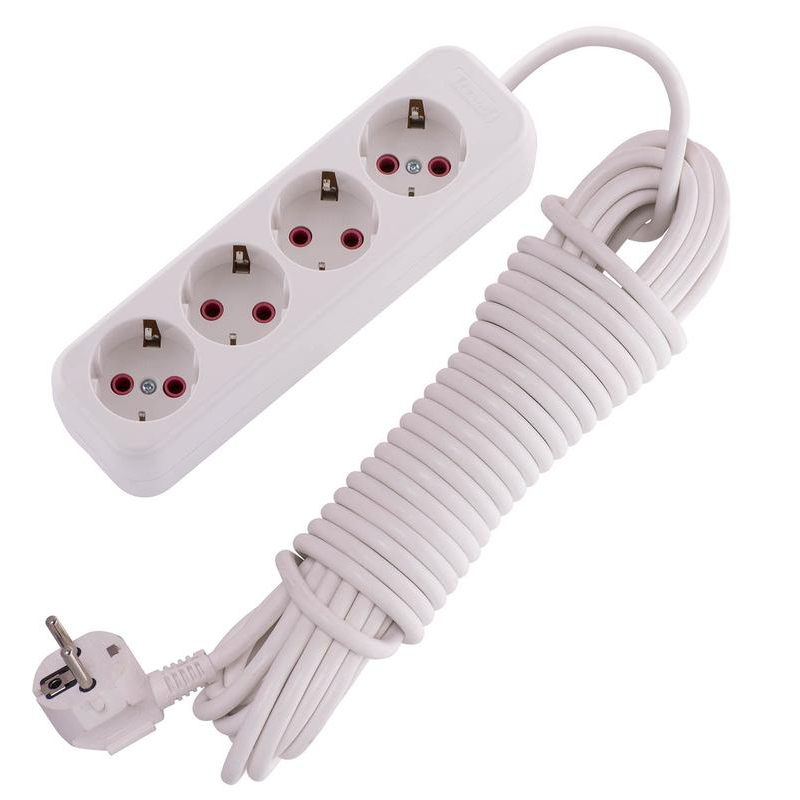 Удлинитель 4х10м с заземл. 16А IP20 LEZARD 720-0410-401