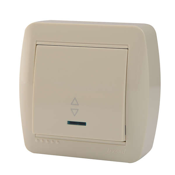 Выключатель проходной 1-кл. ОП Демет 10А IP20 с подсветкой крем. LEZARD 711-0300-114