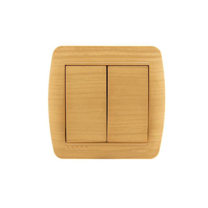 Выключатель 2-кл. ОП Демет 10А IP20 ясень LEZARD 711-4700-101