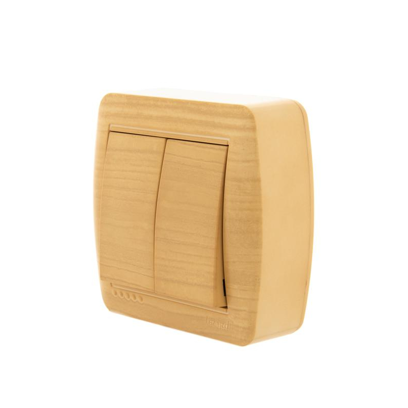 Выключатель 2-кл. ОП Демет 10А IP20 ясень LEZARD 711-4700-101