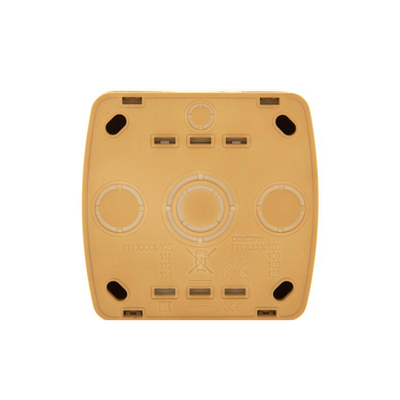 Выключатель 1-кл. ОП Демет 10А IP20 с подсветкой ясень LEZARD 711-4700-111