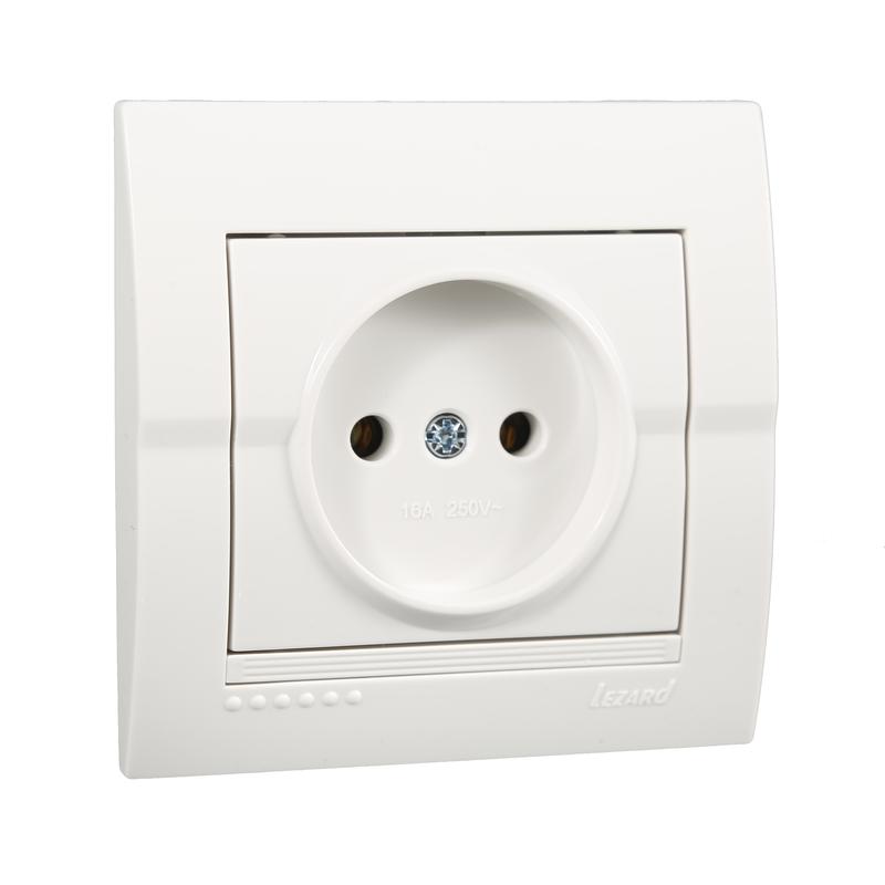 Розетка 1-м СП Дери 16А IP20 без заземл. бакелит бел. LEZARD 702-0202-121B