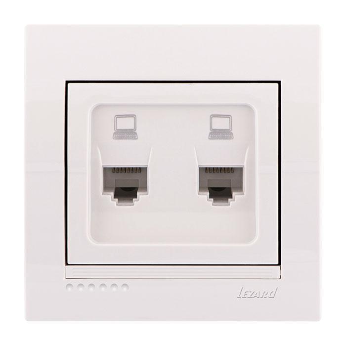 Розетка компьютерная 2-м СП Дери бел. LEZARD 702-0202-141