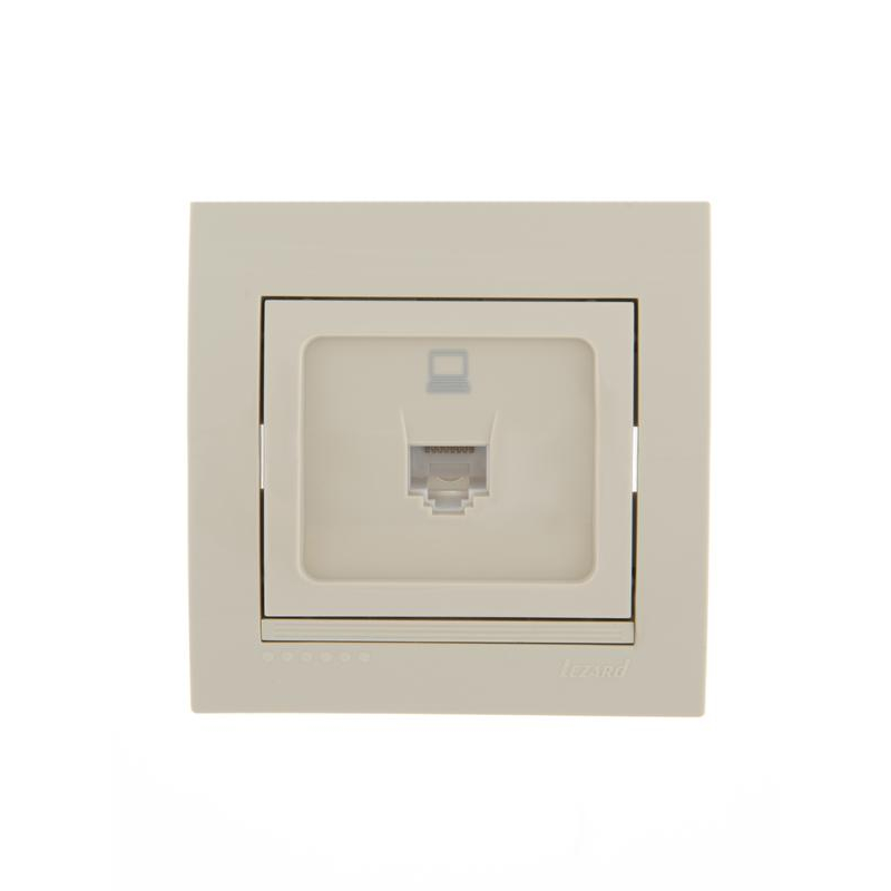 Розетка компьютерная СП Дери крем. LEZARD 702-0303-139