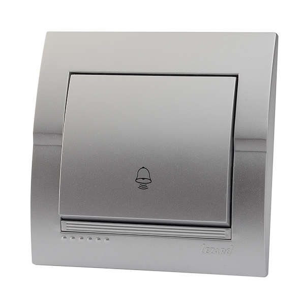 Кнопка звонка Дери серебр. метал. LEZARD 702-2828-103