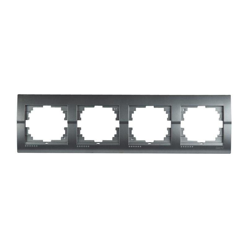 Рамка 4-м Дери горизонт. серебр. метал. LEZARD 702-2800-149