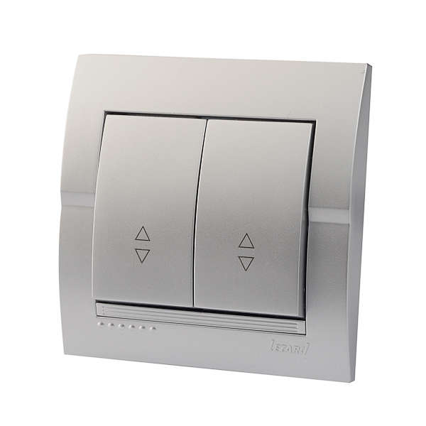 Выключатель проходной 2-кл. СП Дери 10А IP20 серебр. метал. LEZARD 702-2828-106