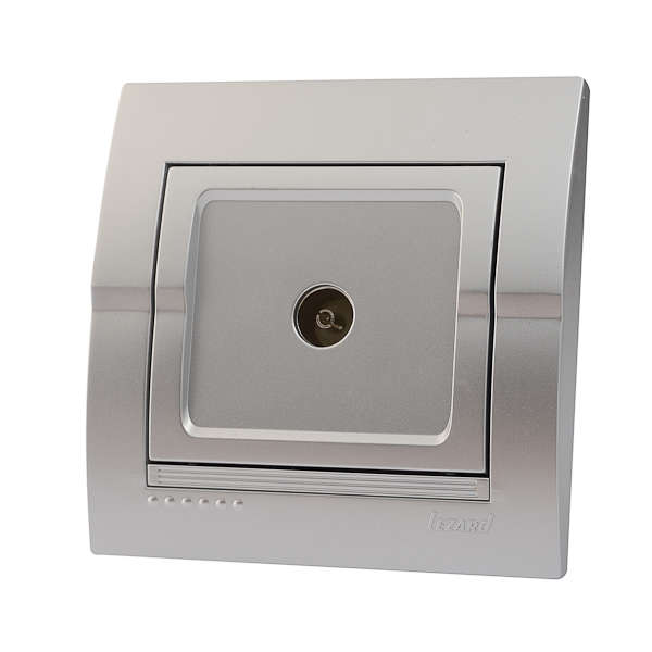 Розетка TV СП Дери оконечная серебр. метал. LEZARD 702-2828-130