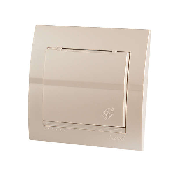 Розетка 1-м СП Дери с заземл. с крышкой бакелит жемчуж./бел. перламутр. LEZARD 702-3030-123B