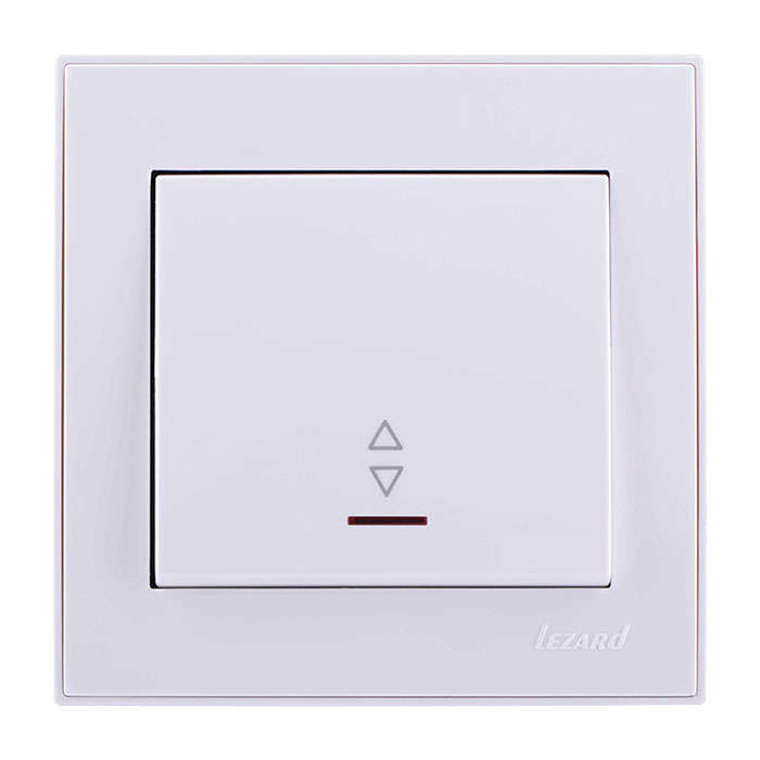 Выключатель проходной 1-кл. СП Рейн 10А IP20 с подсветкой бел. LEZARD 703-0202-114