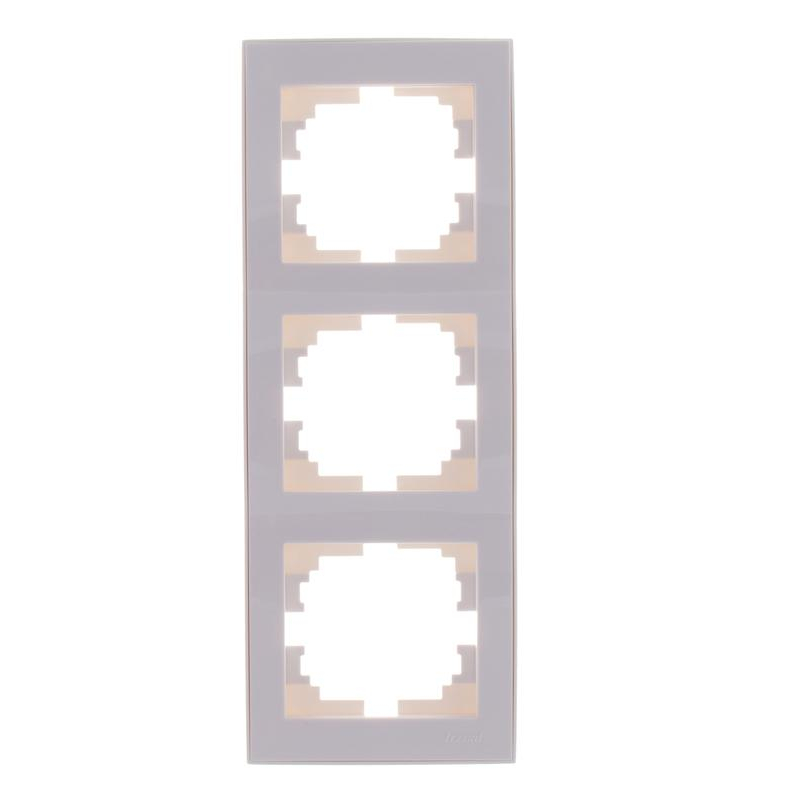 Рамка 3-м Рейн верт. с боковой встав. бел. LEZARD 703-0202-153