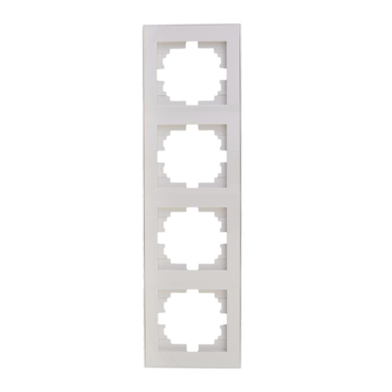 Рамка 4-м Рейн верт. с боковой встав. бел. LEZARD 703-0202-154