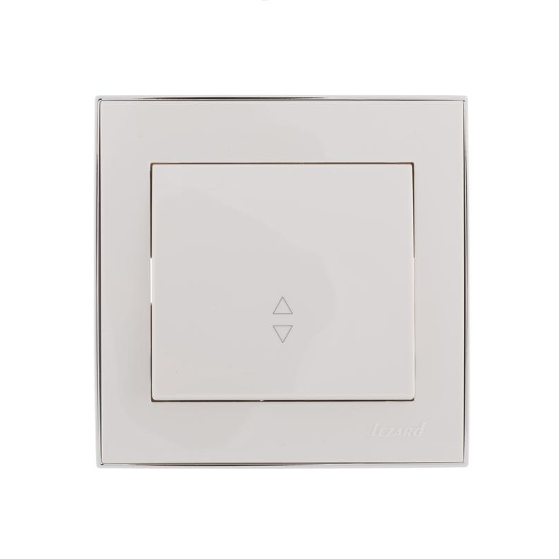 Выключатель проходной 1-кл. СП Рейн 10А IP20 с хром. боковой вставкой бел. LEZARD 703-0225-105