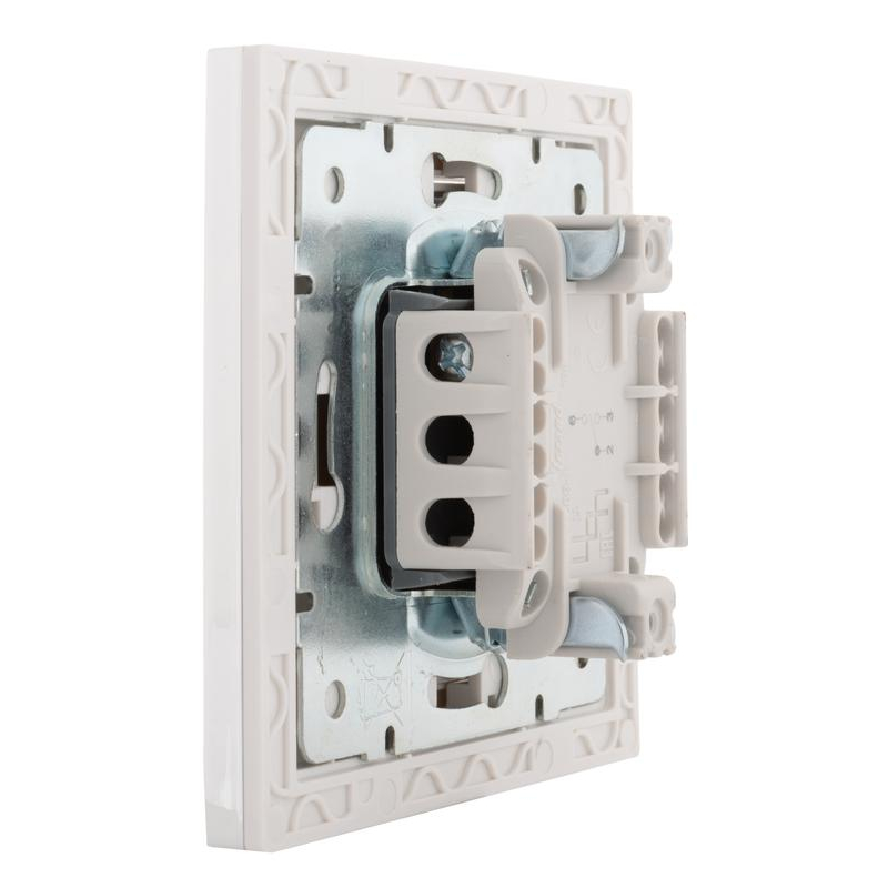 Выключатель проходной 1-кл. СП Рейн 10А IP20 с хром. боковой вставкой бел. LEZARD 703-0225-105