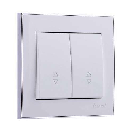 Выключатель проходной 2-кл. СП Рейн 10А IP20 с хром. боковой вставкой бел. LEZARD 703-0225-106