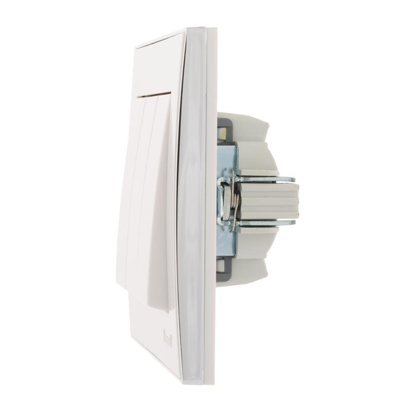 Выключатель 3-кл. СП Рейн 10А IP20 с хром. боковой вставкой бел. LEZARD 703-0225-109