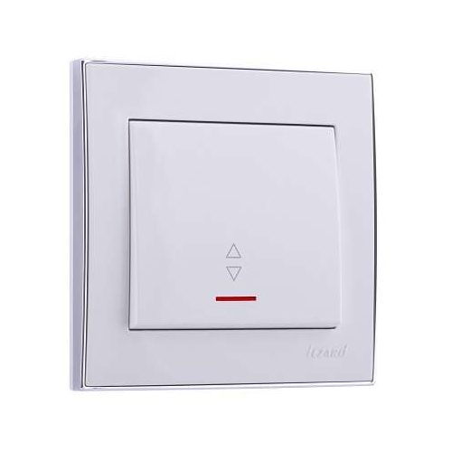 Выключатель проходной 1-кл. СП Рейн 10А IP20 с подсветкой с хром. боковой вставкой бел. LEZARD 703-0225-114