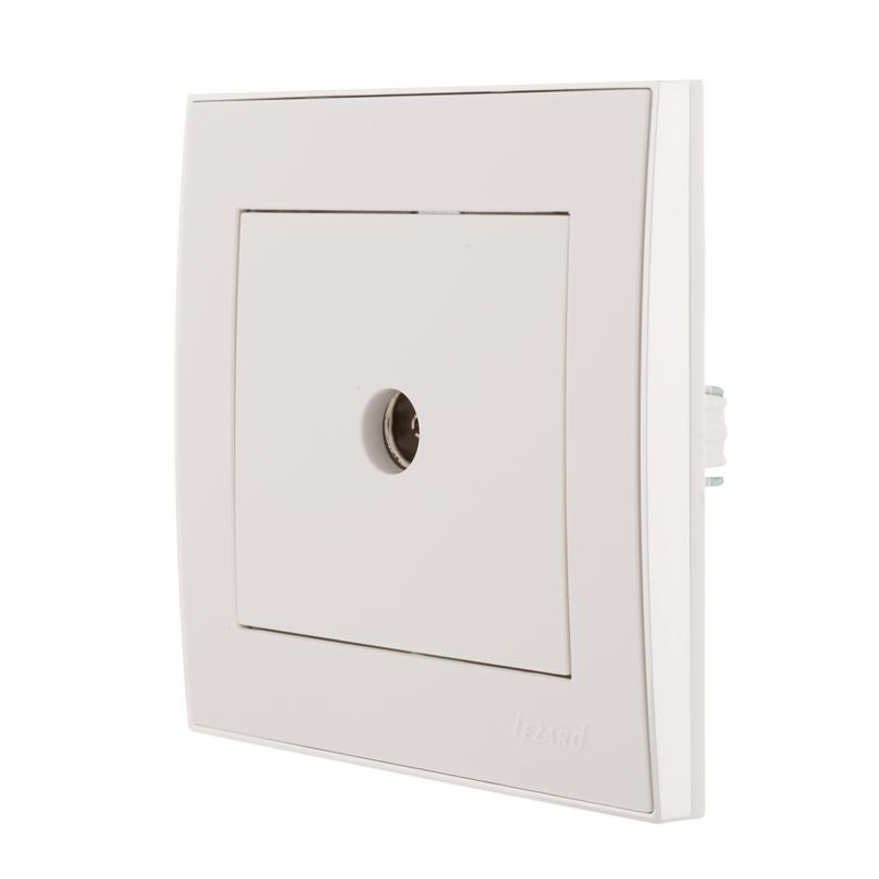 Розетка TV СП Рейн проходная с боковой встав. хром бел. LEZARD 703-0225-129