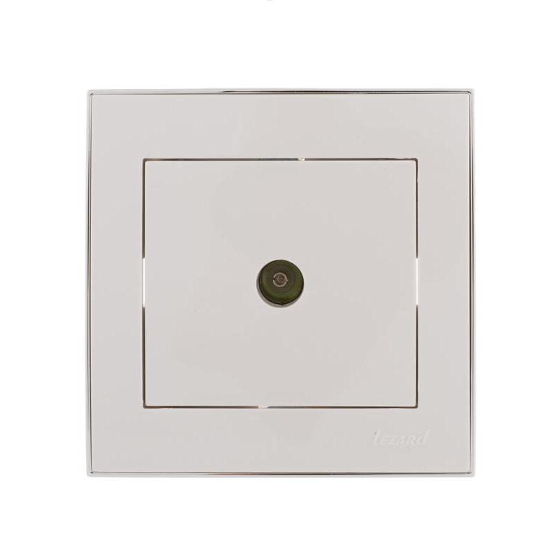 Розетка TV СП Рейн оконечная с боковой встав. хром бел. LEZARD 703-0225-130