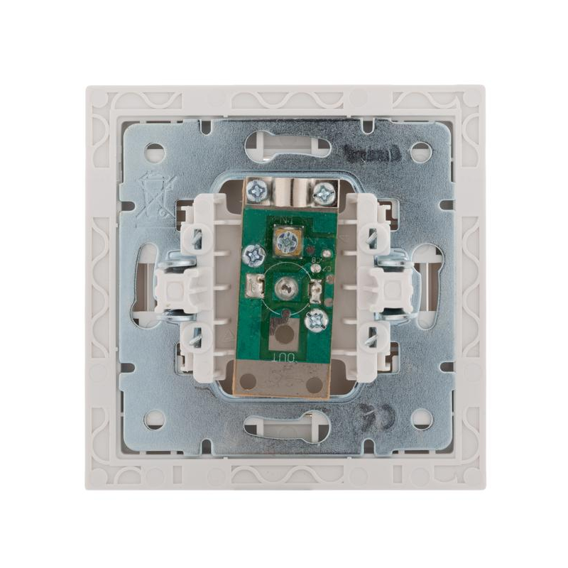 Розетка TV СП Рейн оконечная с боковой встав. хром бел. LEZARD 703-0225-130