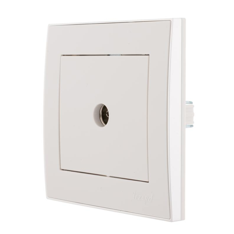 Розетка TV СП Рейн оконечная с боковой встав. хром бел. LEZARD 703-0225-130