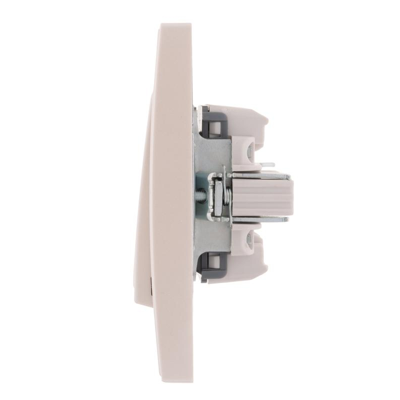 Выключатель 2-кл. СП Рейн 10А IP20 жемчуж./бел. метал. LEZARD 703-3030-101